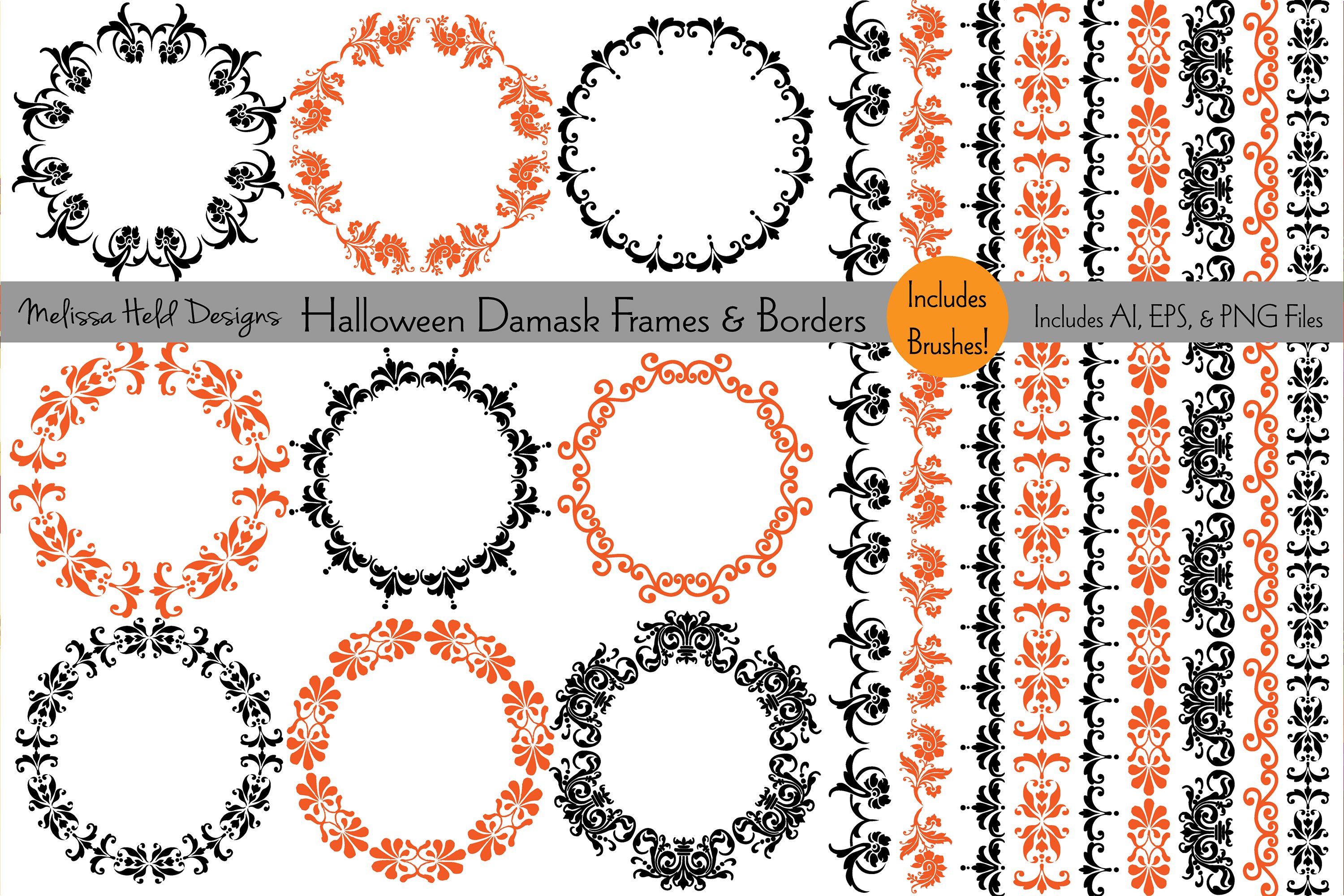 Nice and calm Halloween collection with the borders and frames.