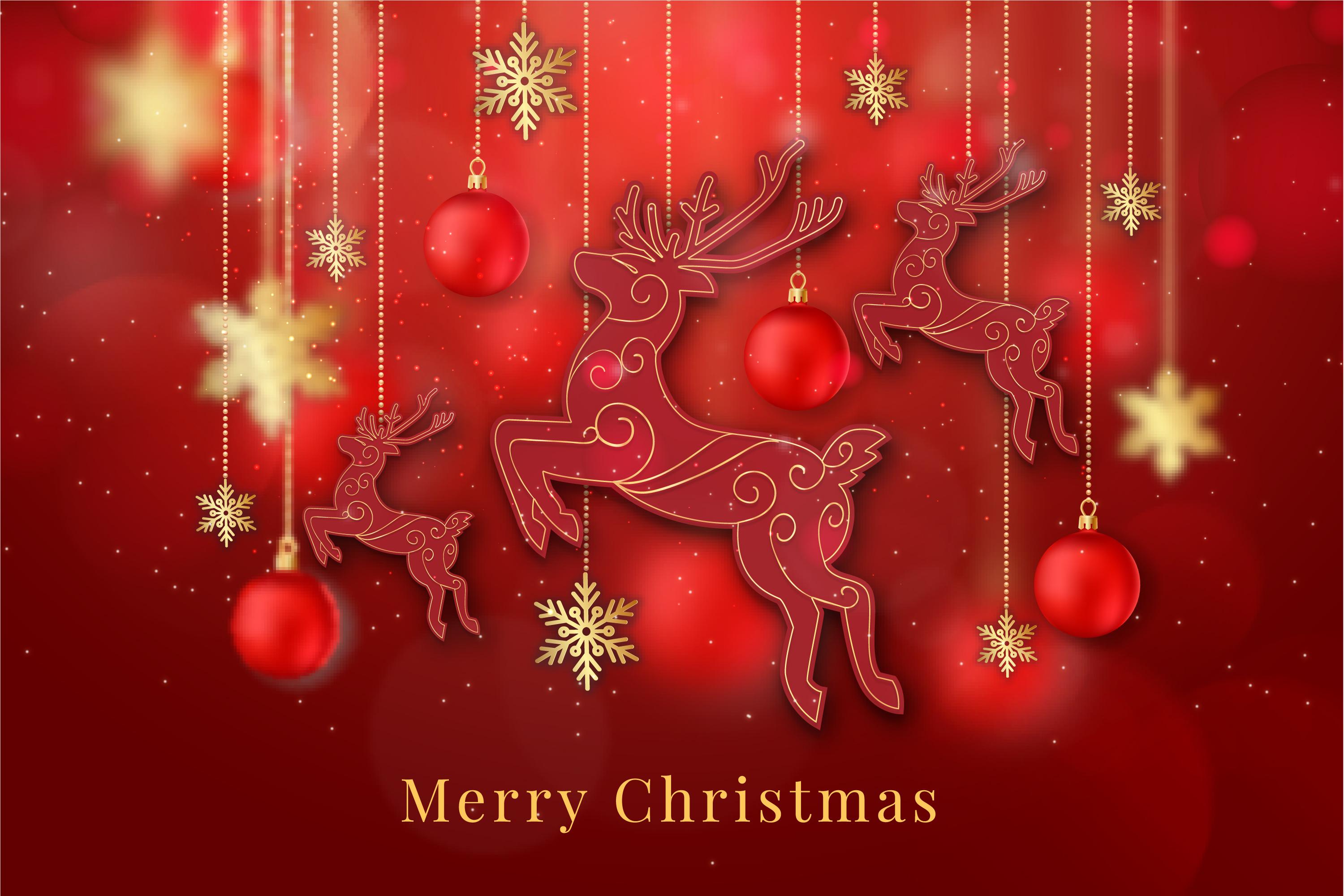 Merry Christmas Deer Backgrounds Design preview image.