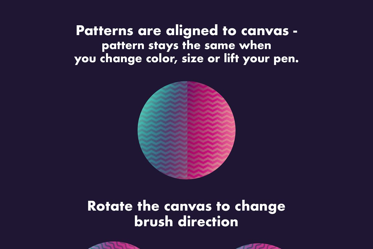 Rotate the canvas to change brush direction.