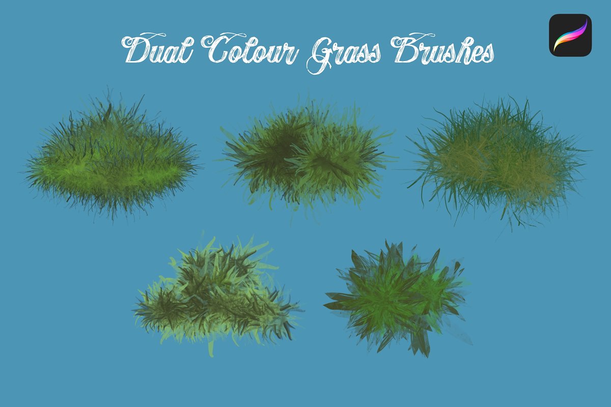 Big diversity of dual color grass brushes.