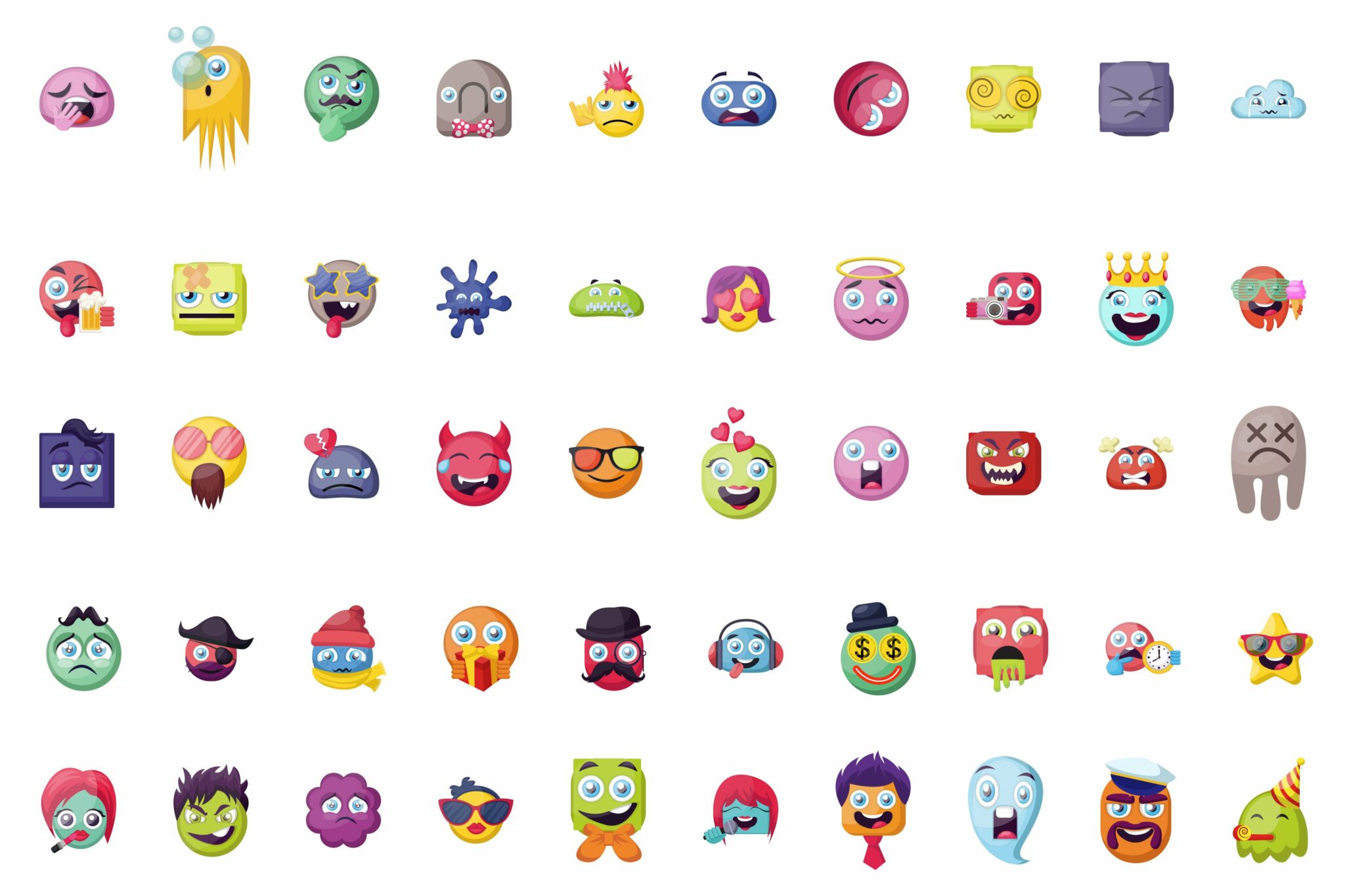 Emotive Graphics 50 Emotion Illustrations – MasterBundles