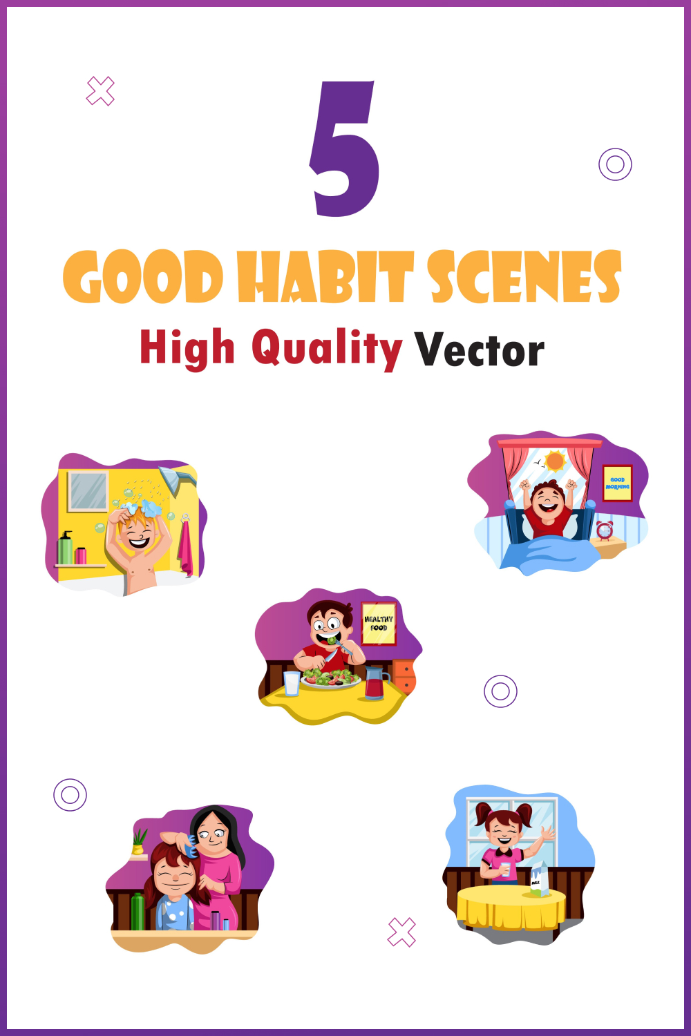 5x good habit scenes illustrations 02 232