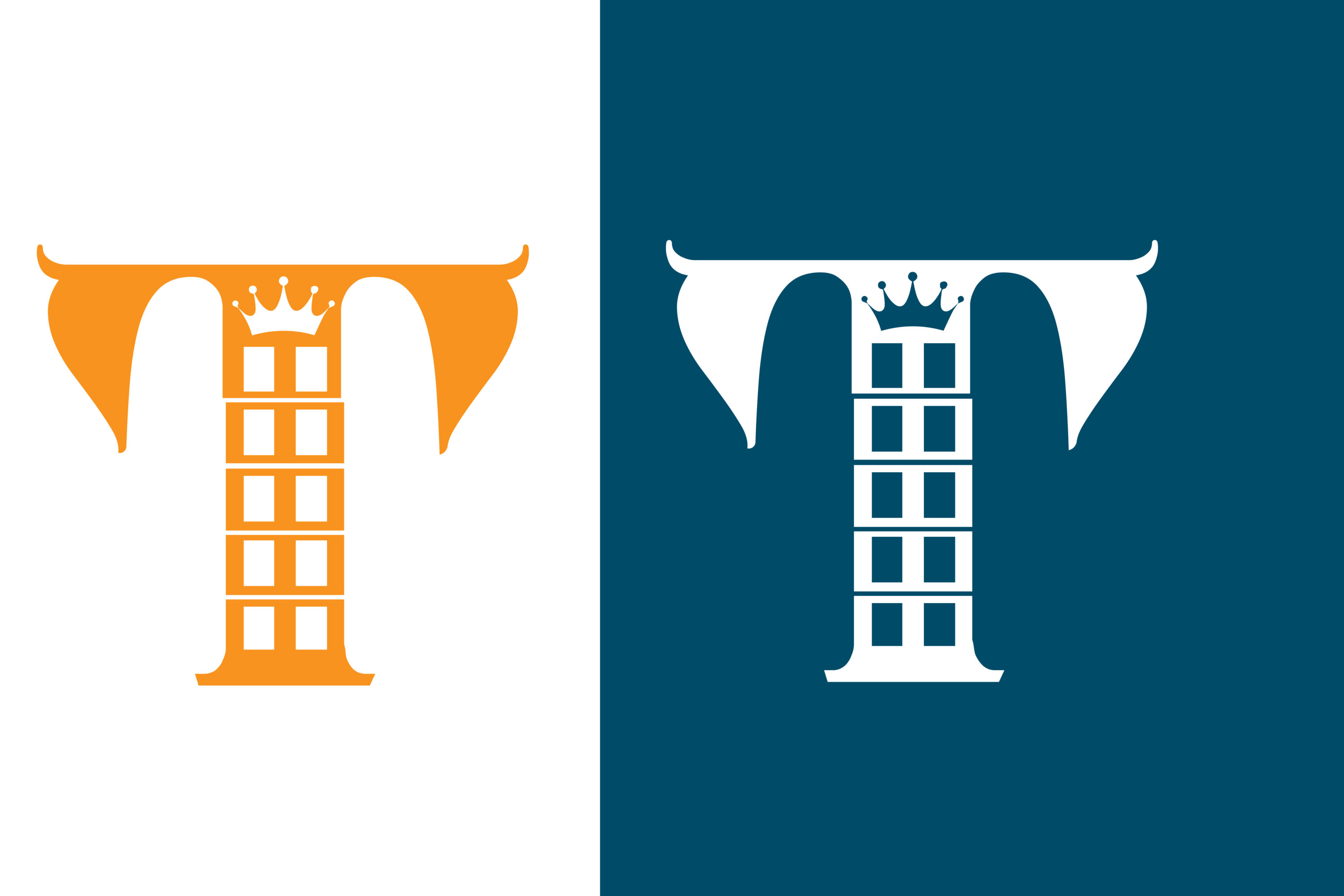 T Letter Orange Logo Design pinterest image.