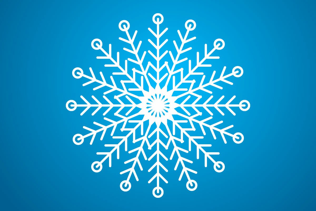 Round snowflake with ornament.