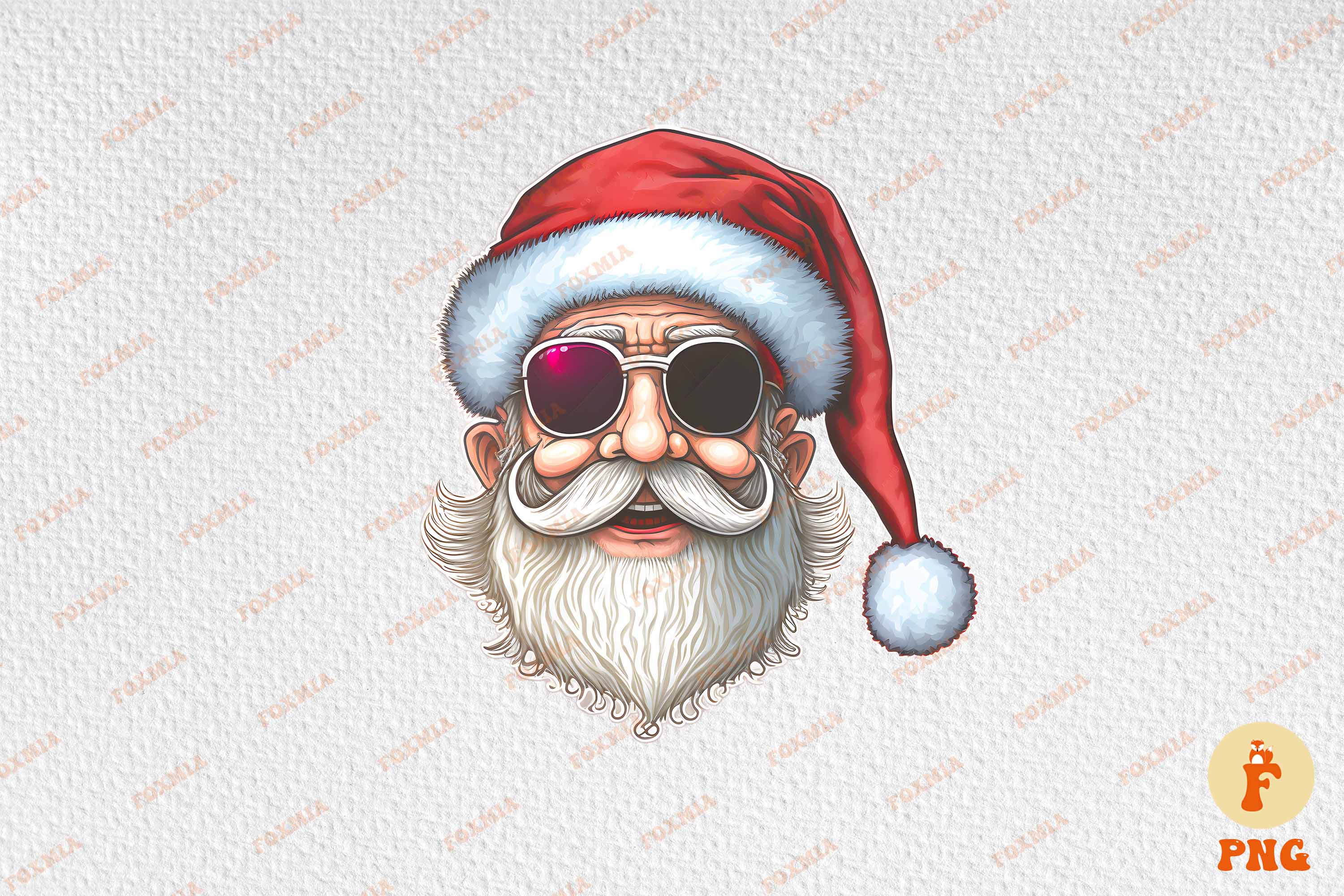 Exquisite image of Santa in sunglasses.