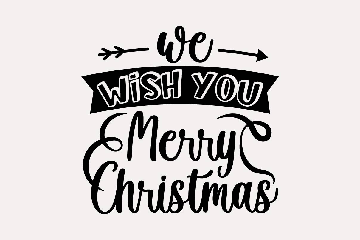 We wish you merry Christmas - quote for t-shirt design.