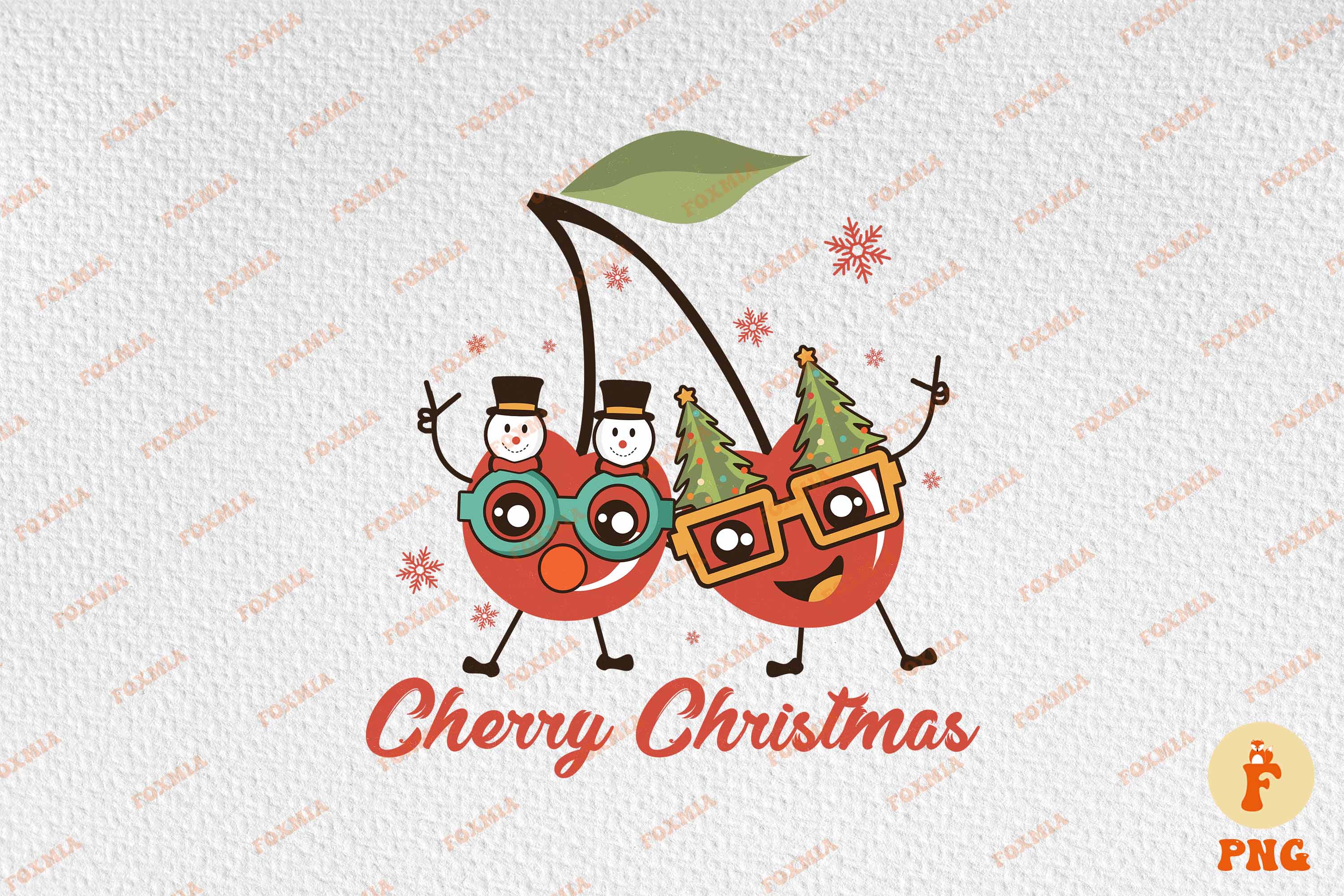 Christmas Cherry Sublimation T-Shirt Designs preview image.