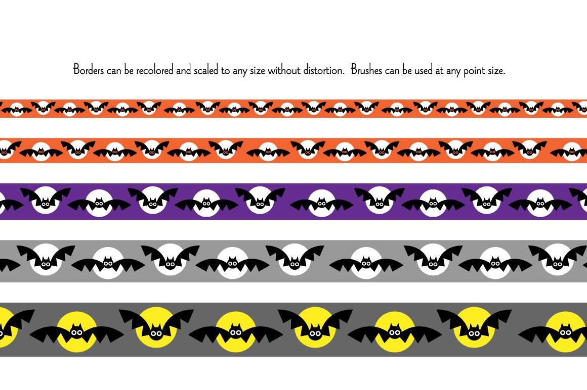 SOme horizontal lines with the different Halloween characters.