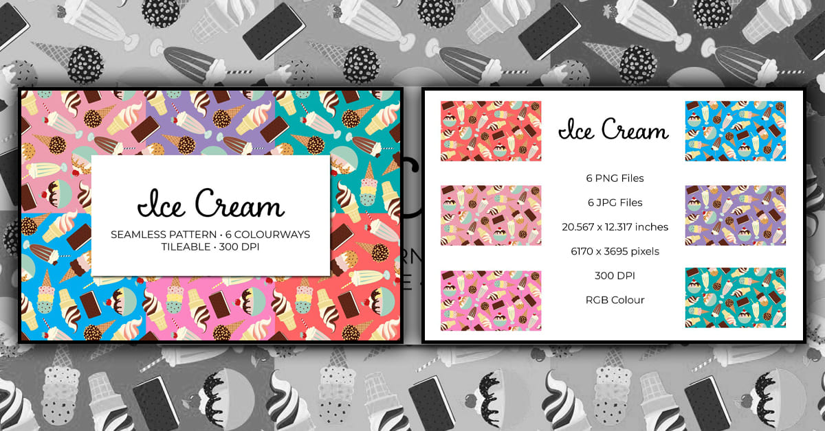Ice Cream Seamless Pattern - Facebook.