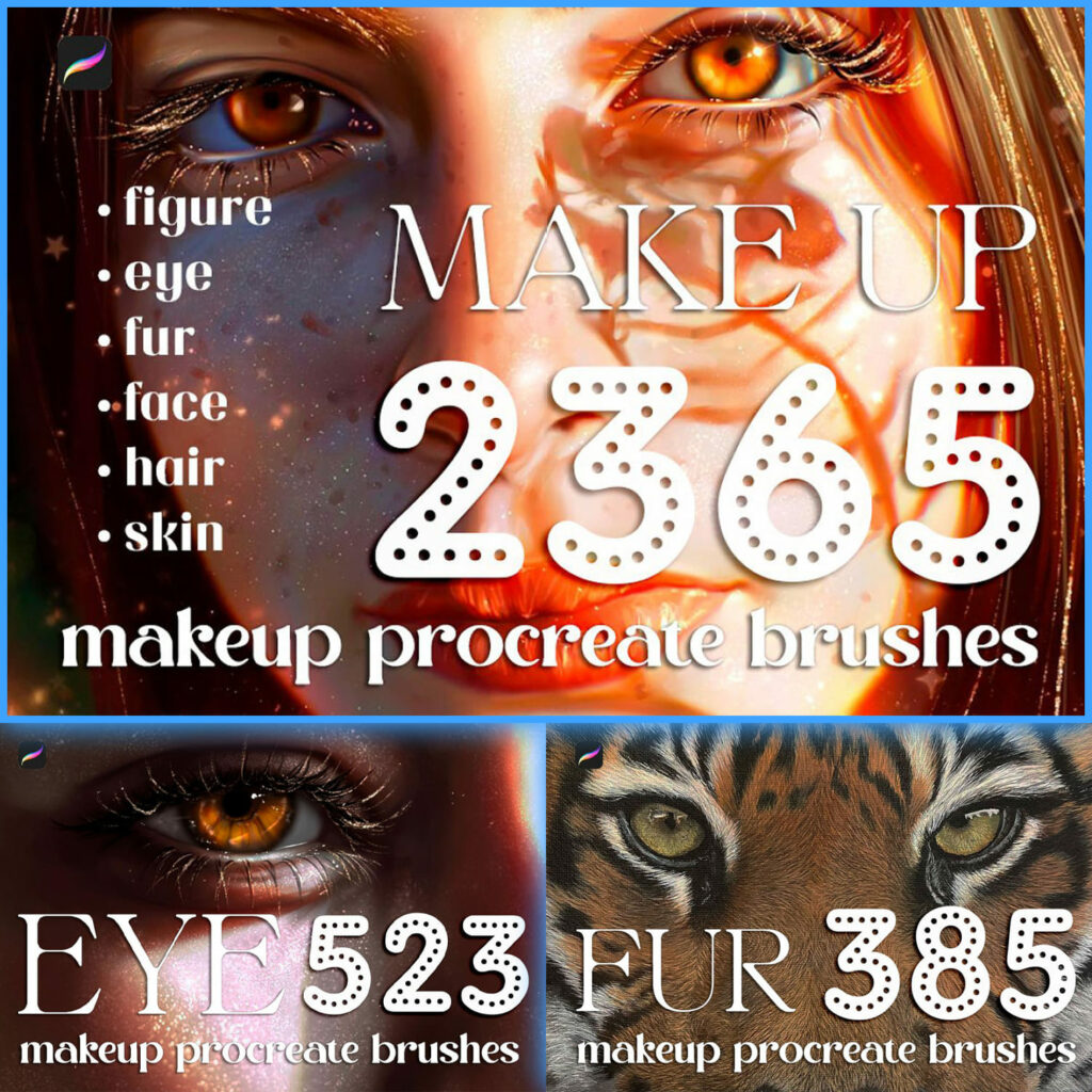 SALE! 2365 Procreate Makeup Brushes MasterBundles