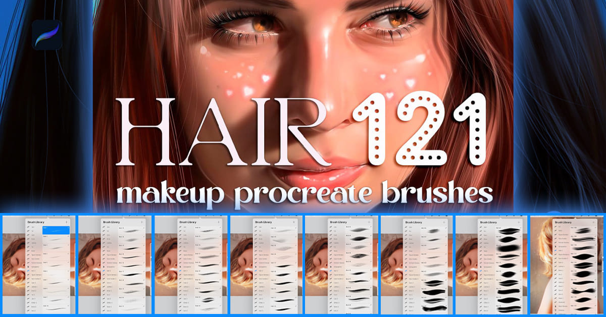 121 Hairs Brushes Procreate Brushes – MasterBundles