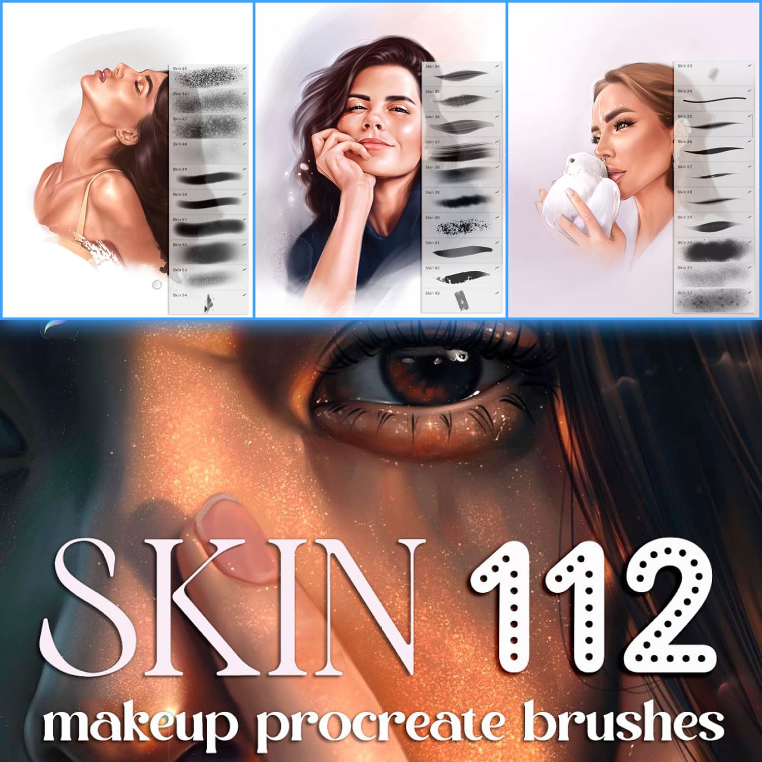 112 Skin Brushes Procreate Brushes cover.