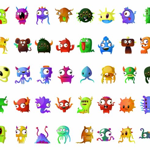 50X Monster Variety Pack Illustrations | Master Bundles