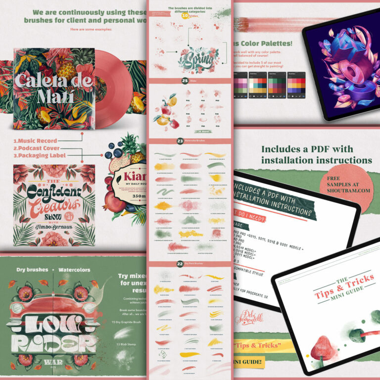 Wet & Dry Procreate Brush Set MasterBundles