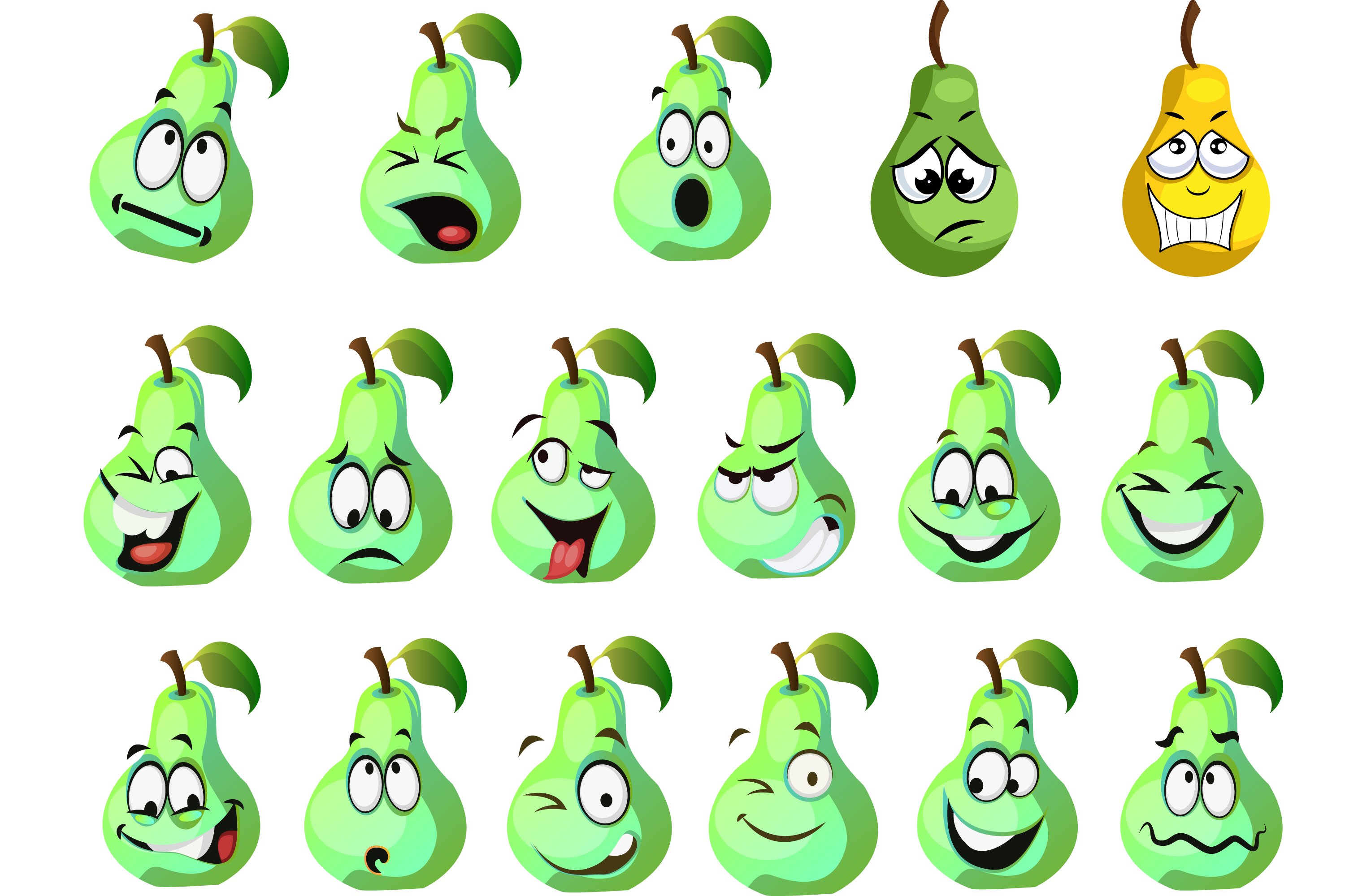 17 Pear Character Expression Illustrations – MasterBundles