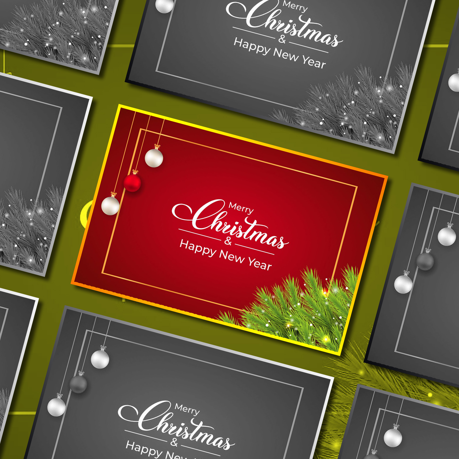 Christmas Banner with Red Background cover.