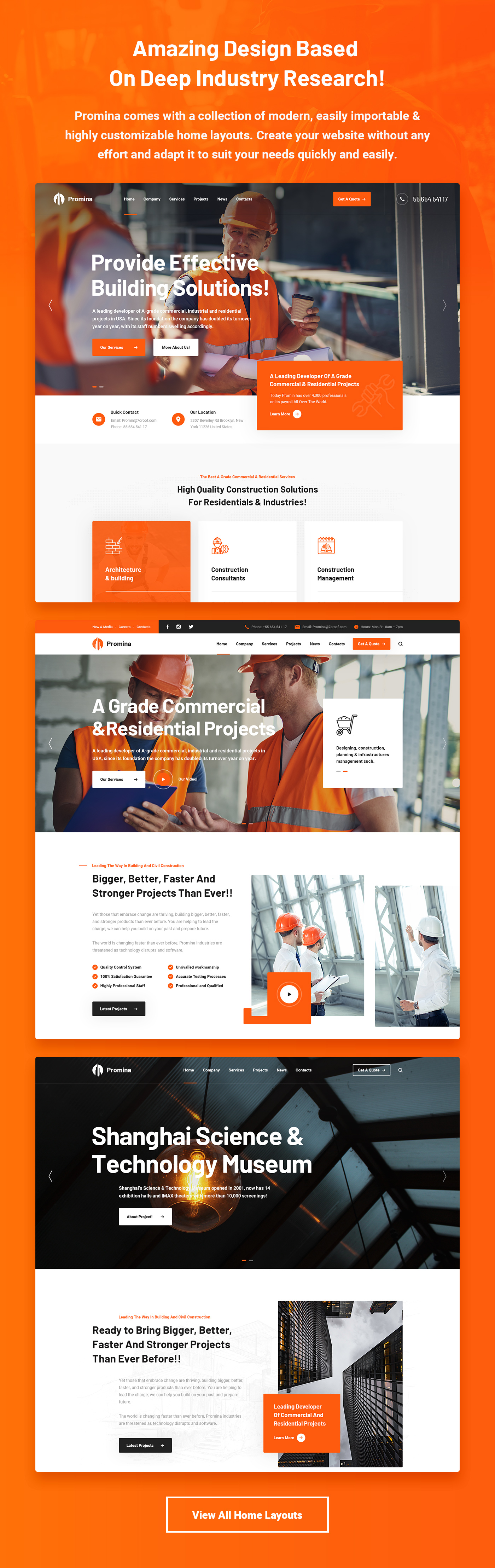 White and orange template for building business.