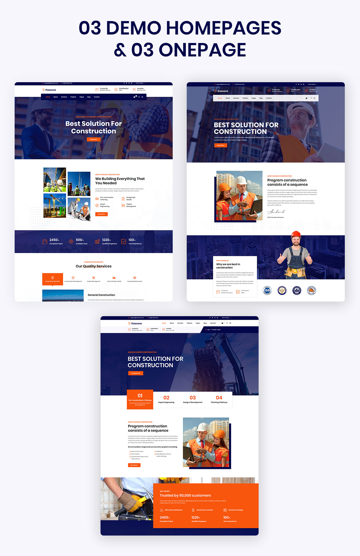 Demo homepages examples.