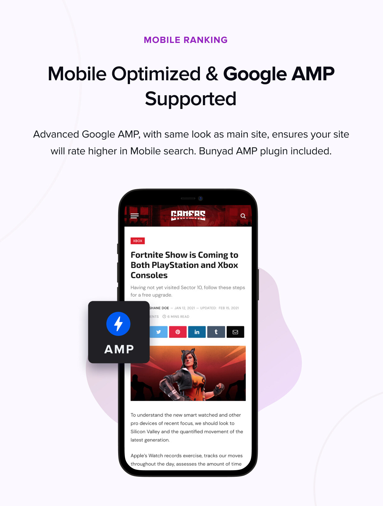 Mobile optimized and google AMP supported.