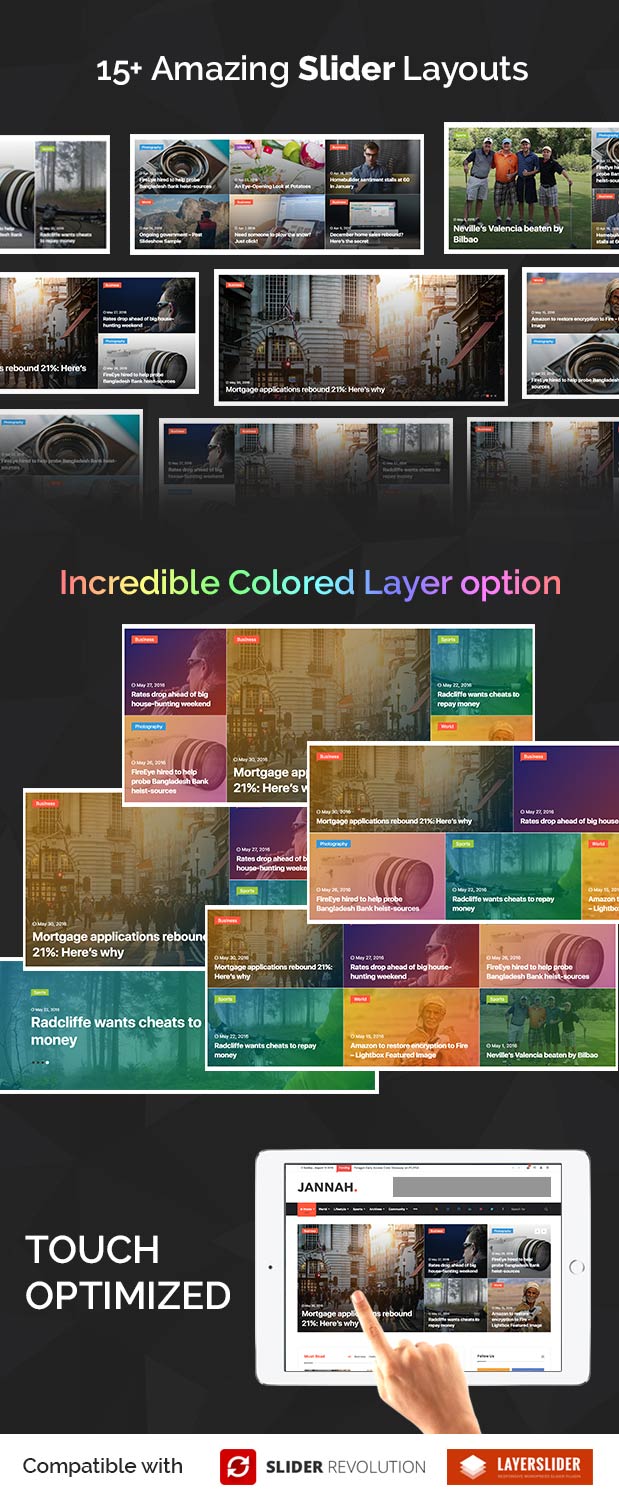 Incredible colored layer option and amazing slider.