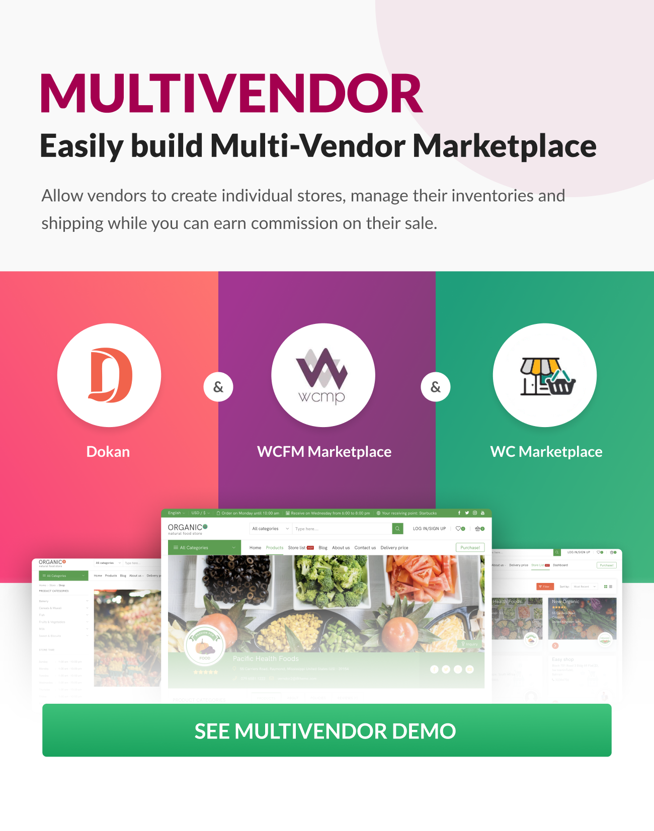 Easily build vendor marketplace.