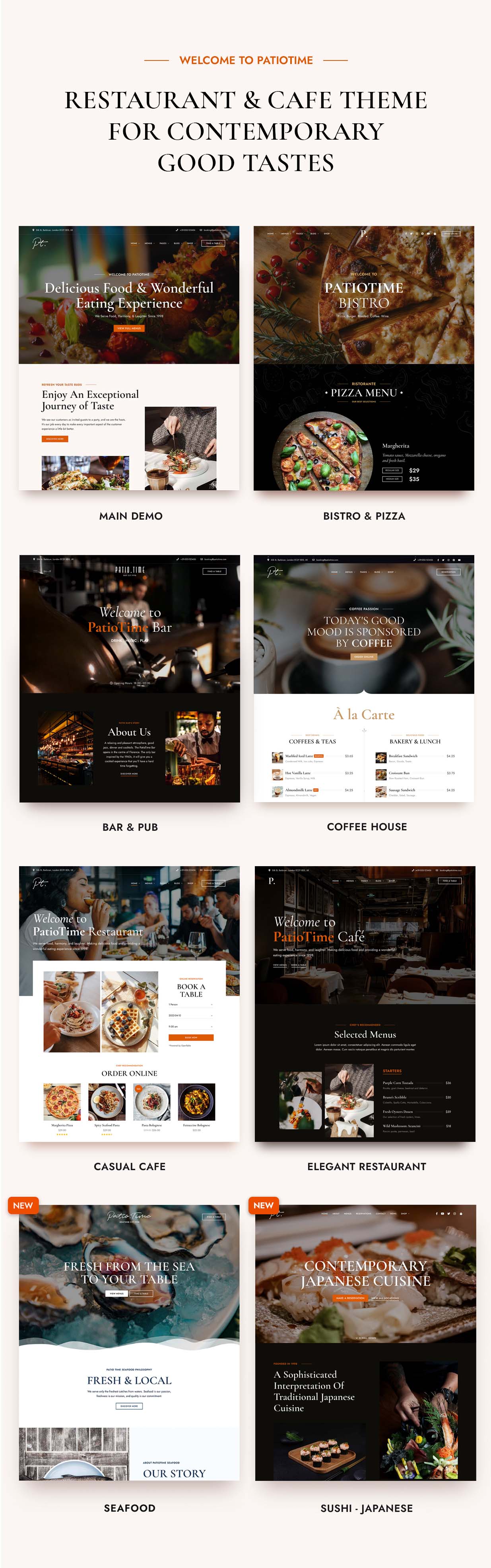 Restaurant and cafe theme for contemporary good tastes.
