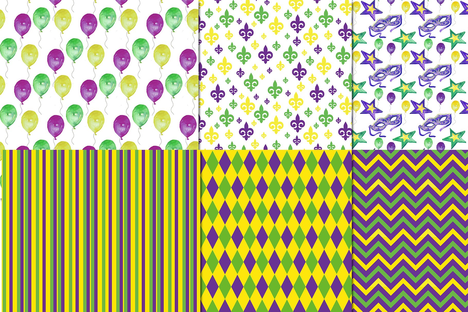 Patterns with colorful lines and other prints.