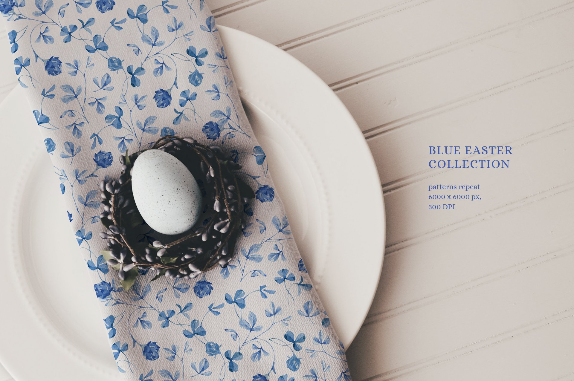 Perfect blue prints for your Easter table.