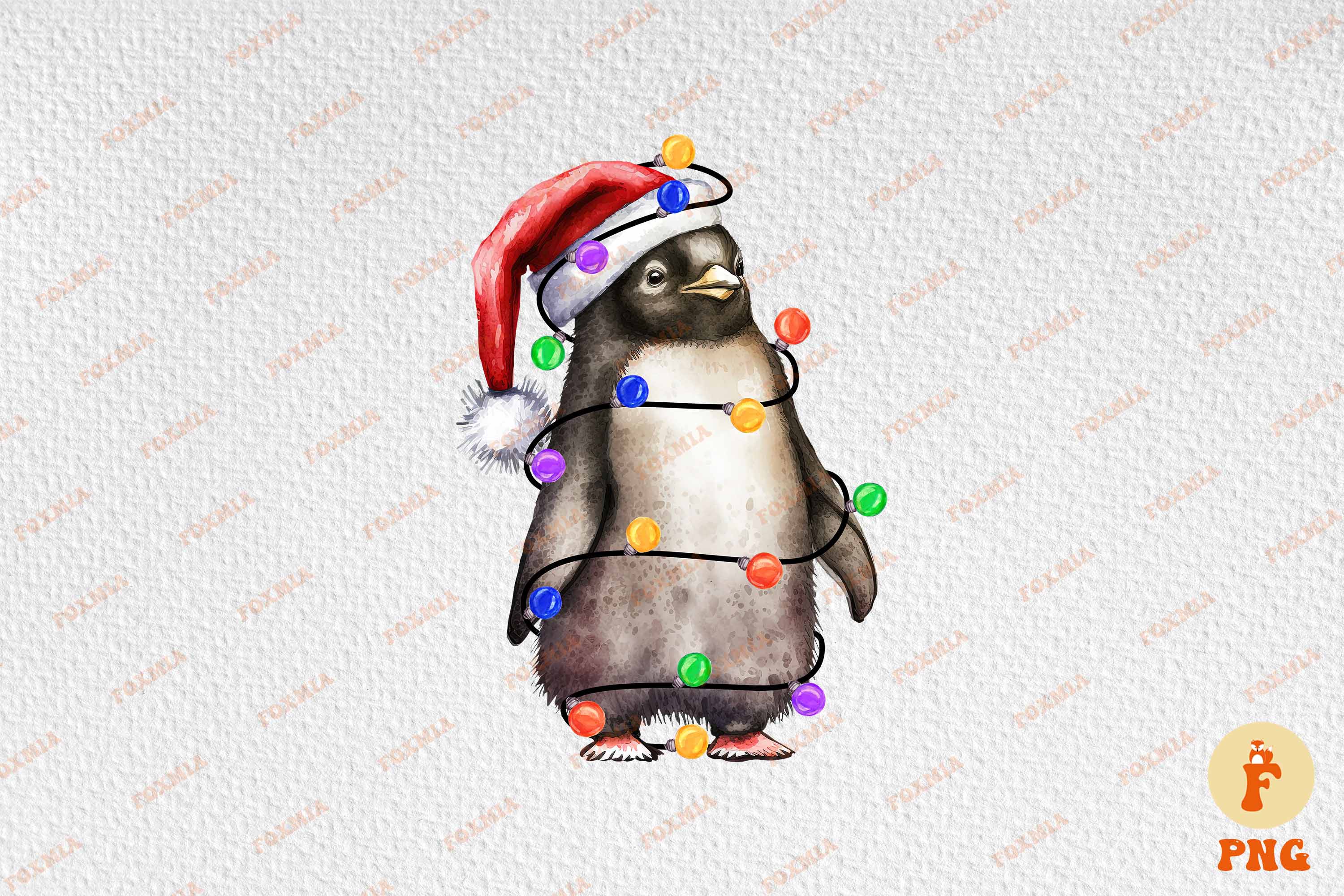 Wonderful image of a penguin wearing a santa hat.