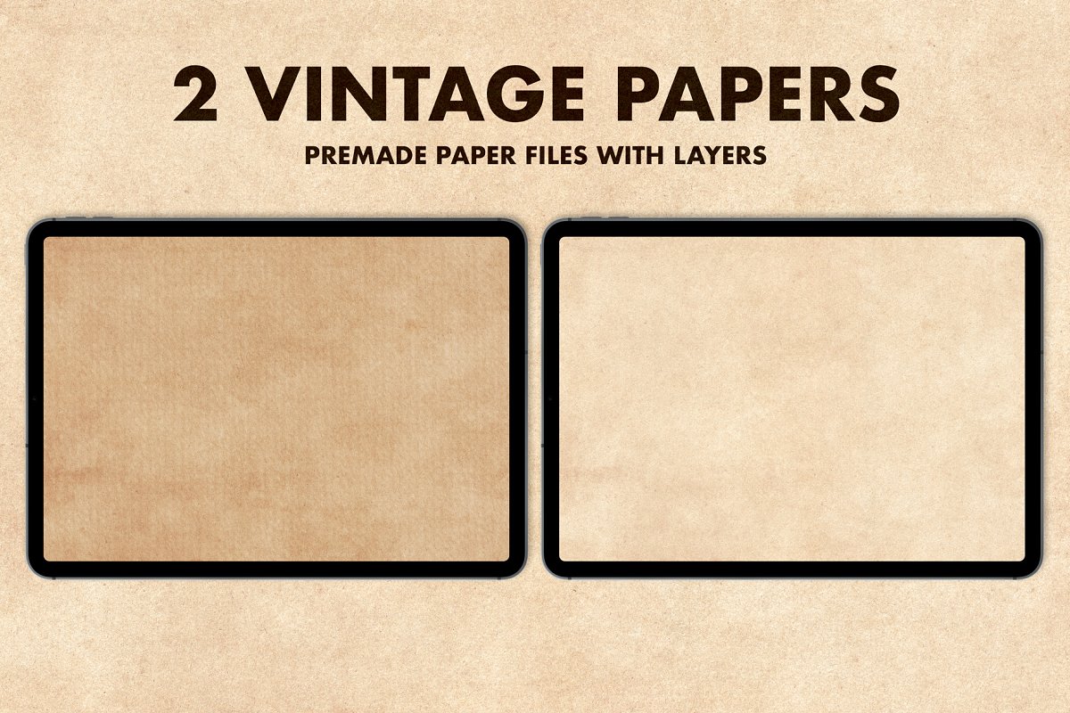 There are 2 vintage papers files with layers.