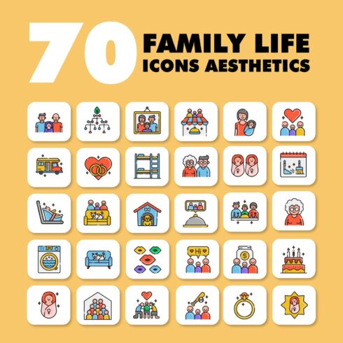 70 Family Life Icons - Aesthetics.