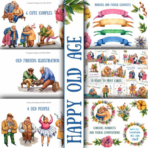 Happy Old Age Watercolor Set - main image preview.