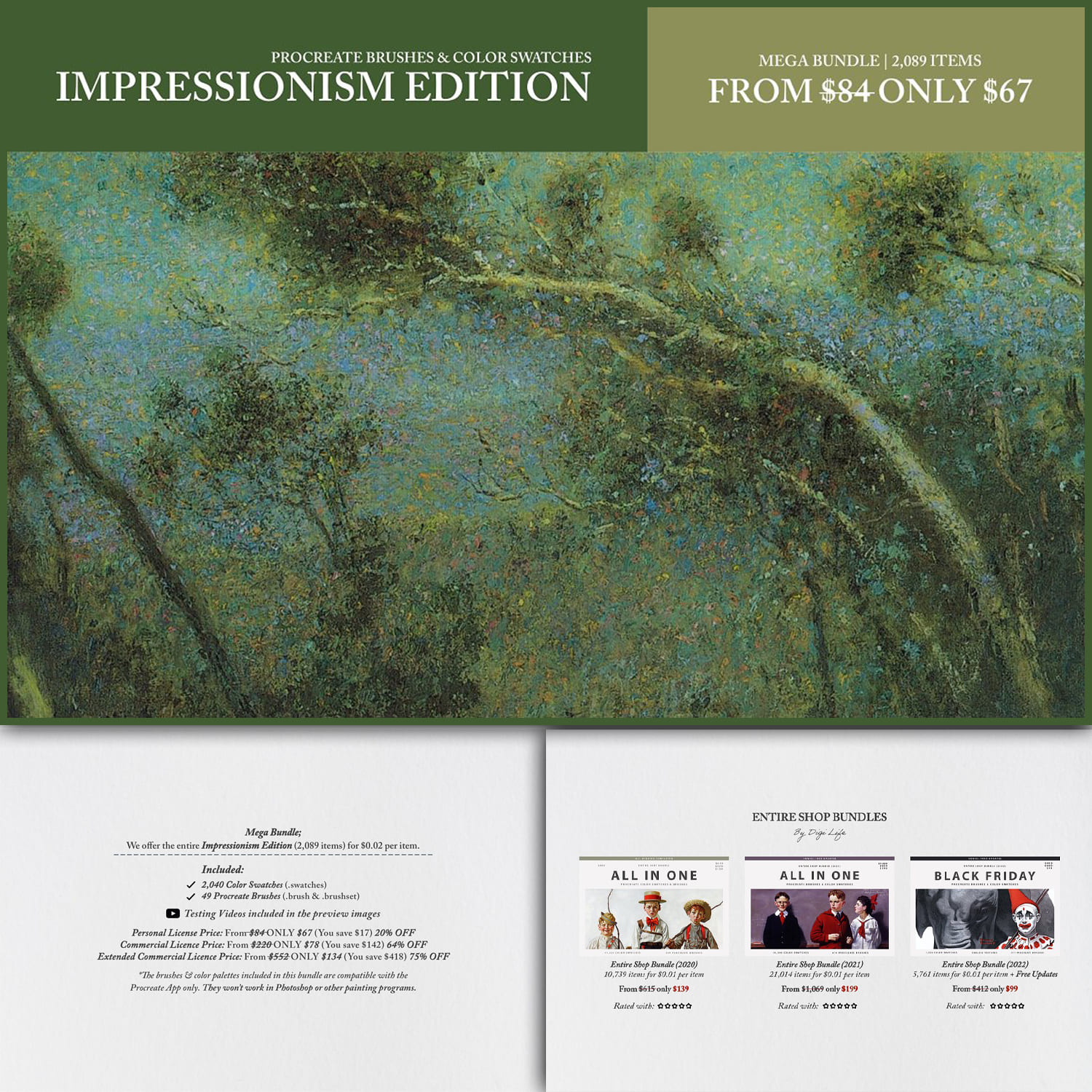 Impressionism Bundle for Procreate cover.