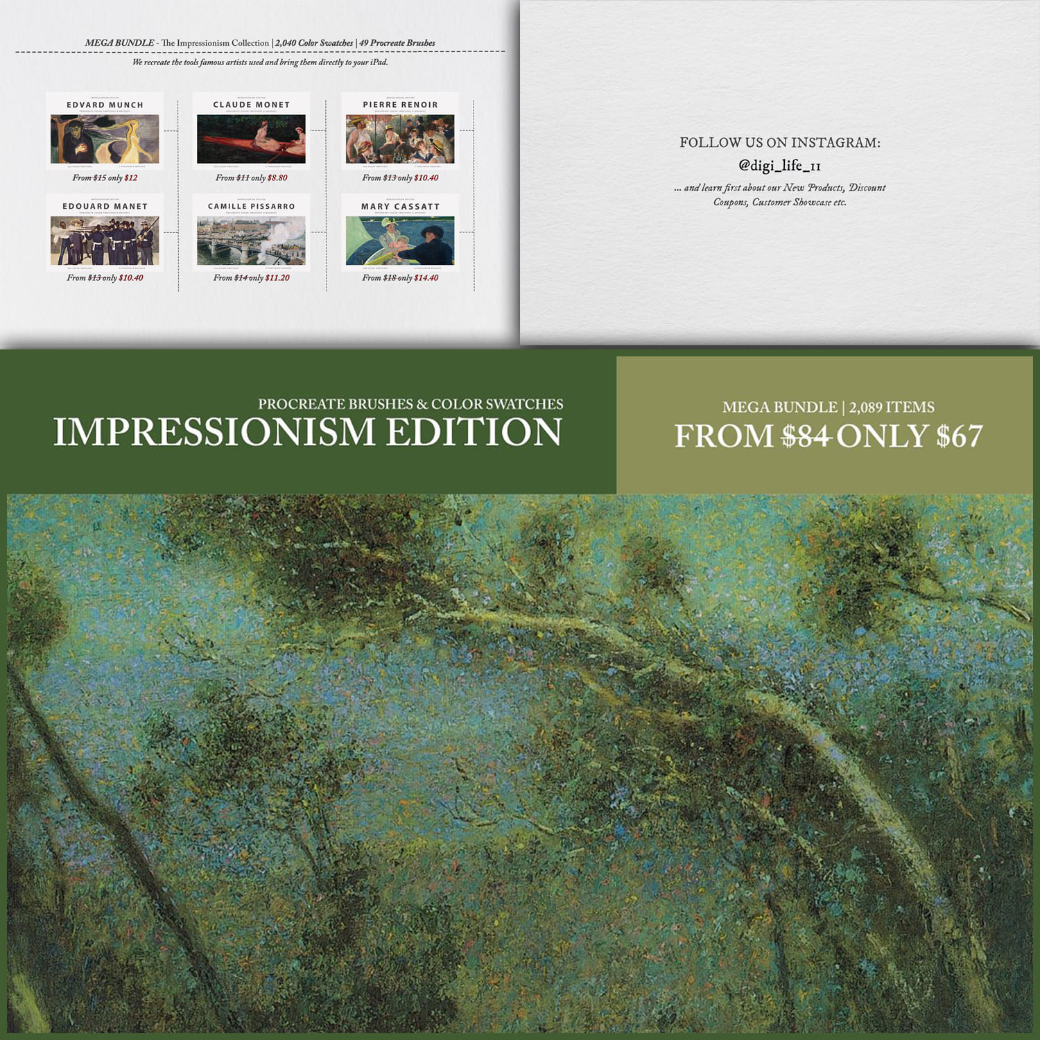 Impressionism Bundle for Procreate.