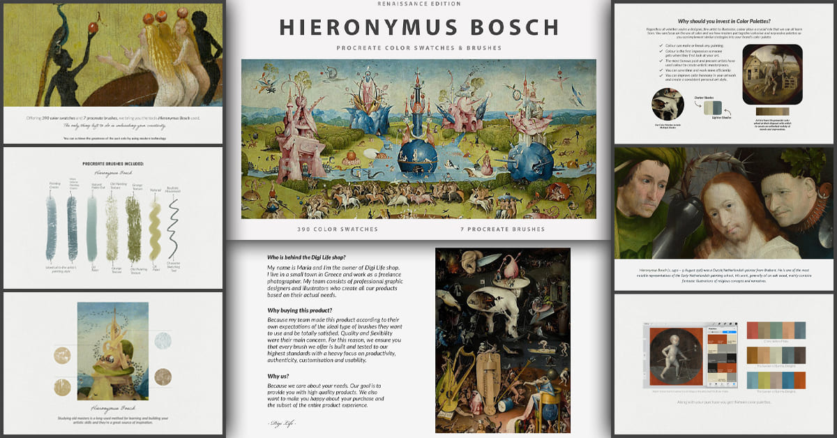Hieronymus Bosch Procreate Brushes - Facebook.