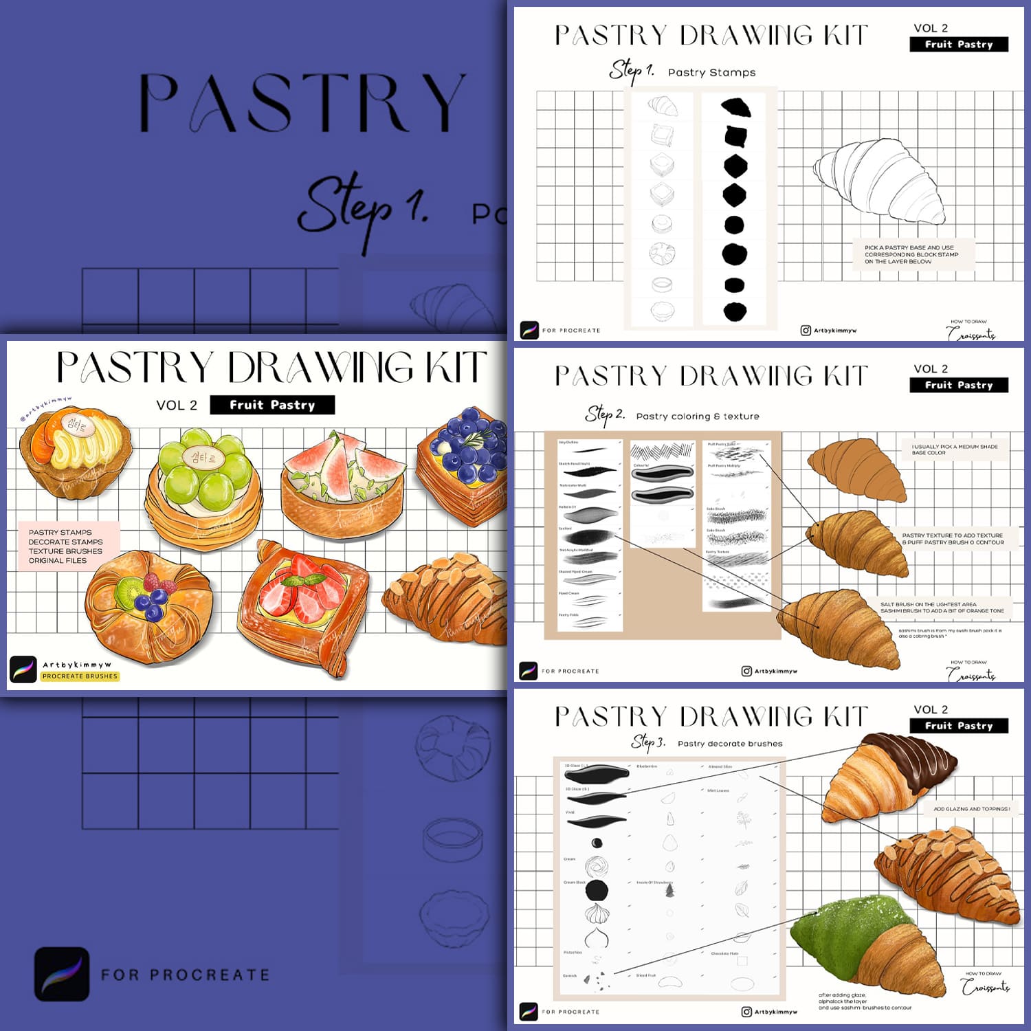 Procreate Fruit Pastry Brush Pack Cover.