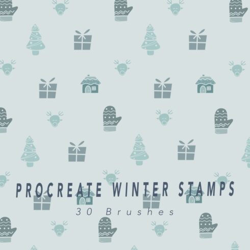 Procreate Winter Stamps Brushes cover image.