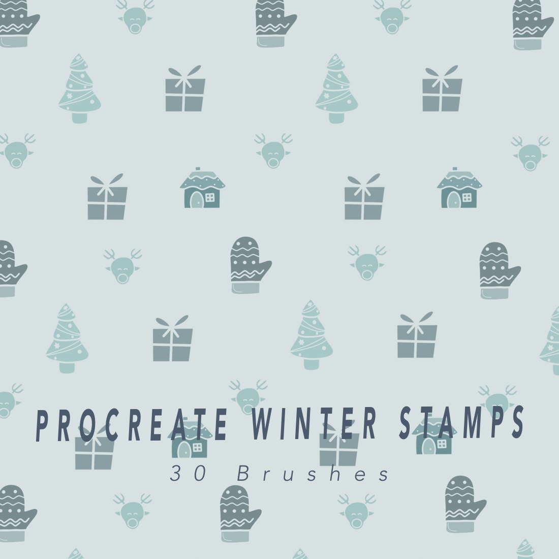 Procreate Winter Stamps Brushes cover image.