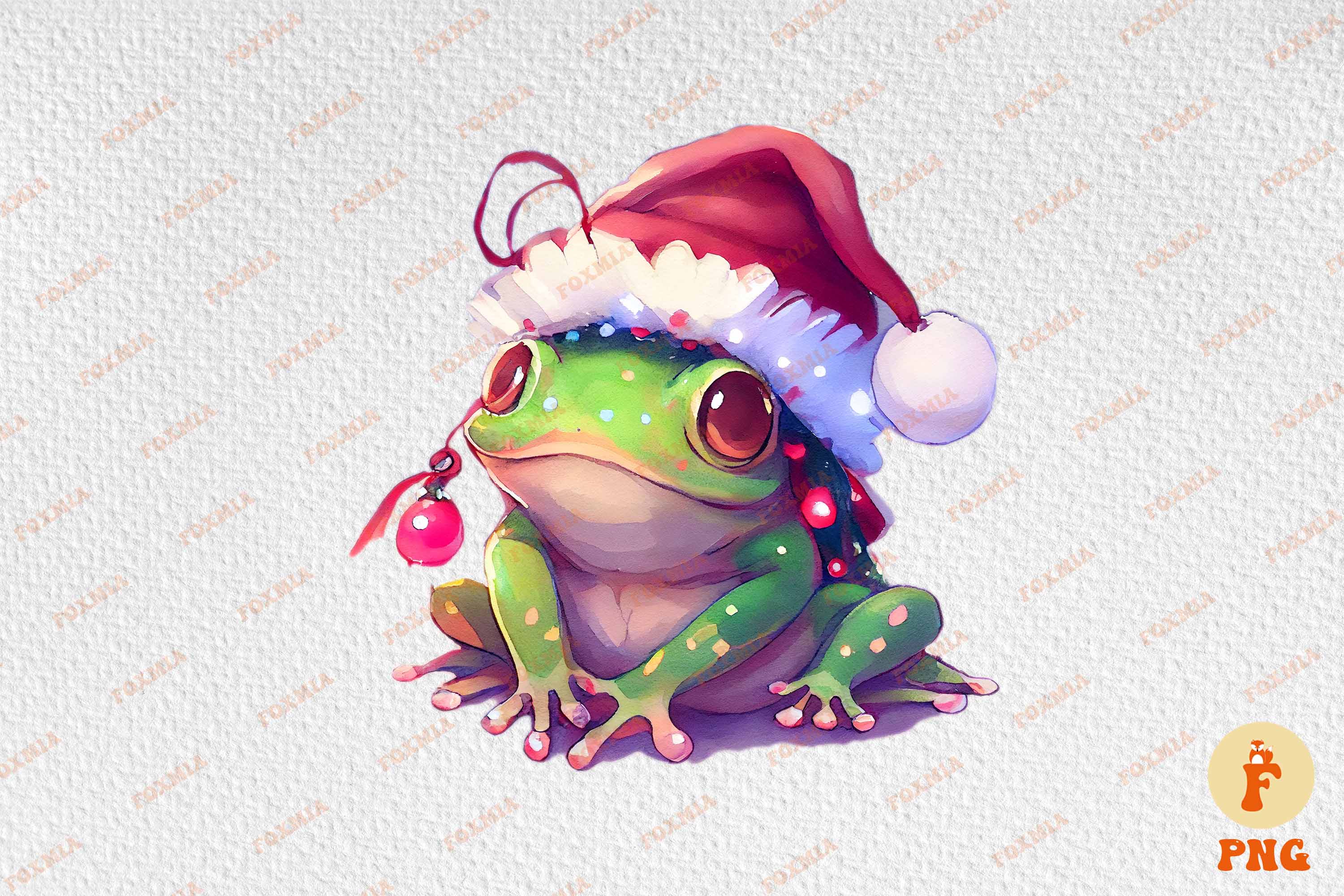 Irresistible image of a toad in a Santa hat.