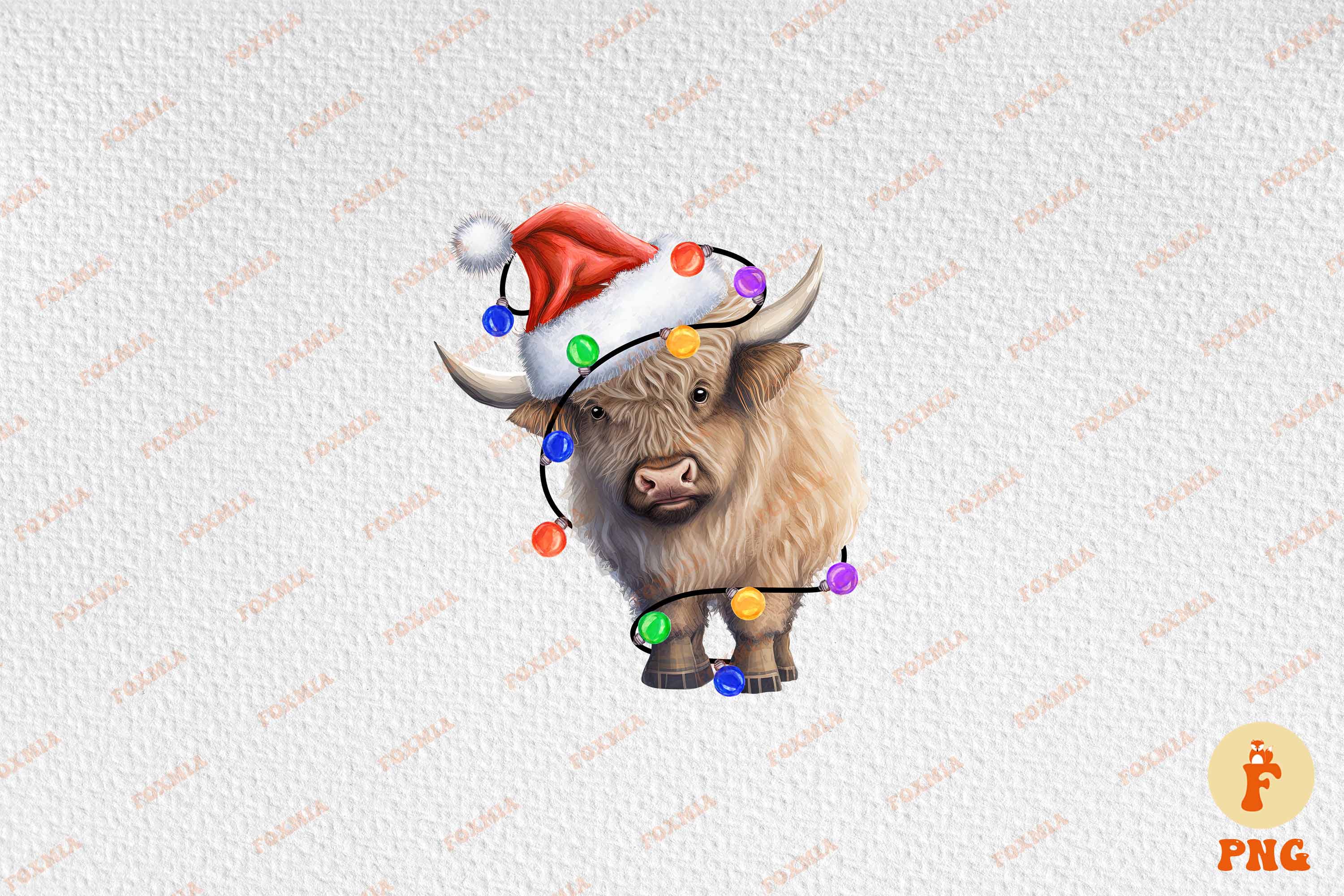Gorgeous image of a buffalo wearing a santa hat.