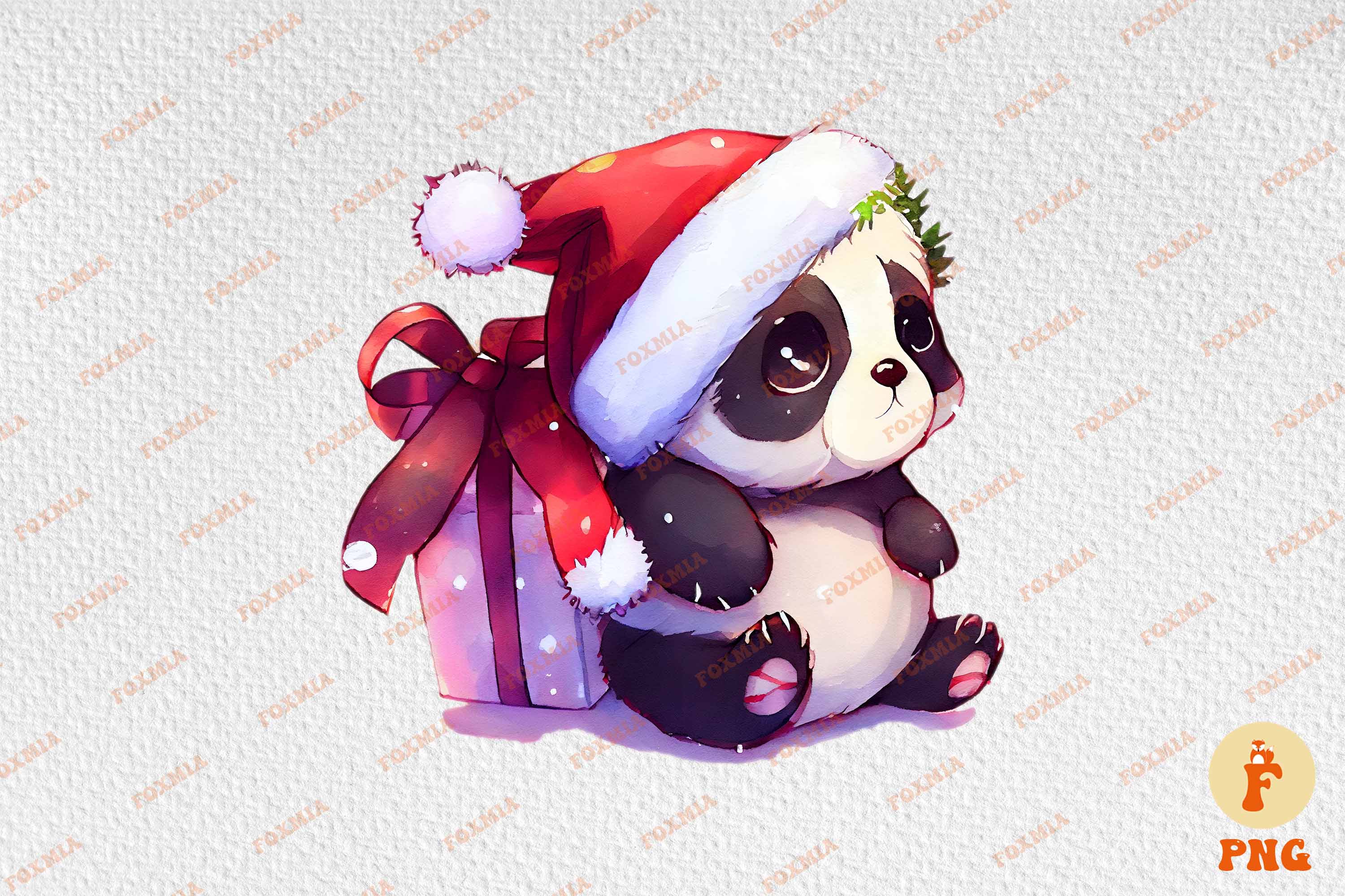 Cute little Christmas panda.