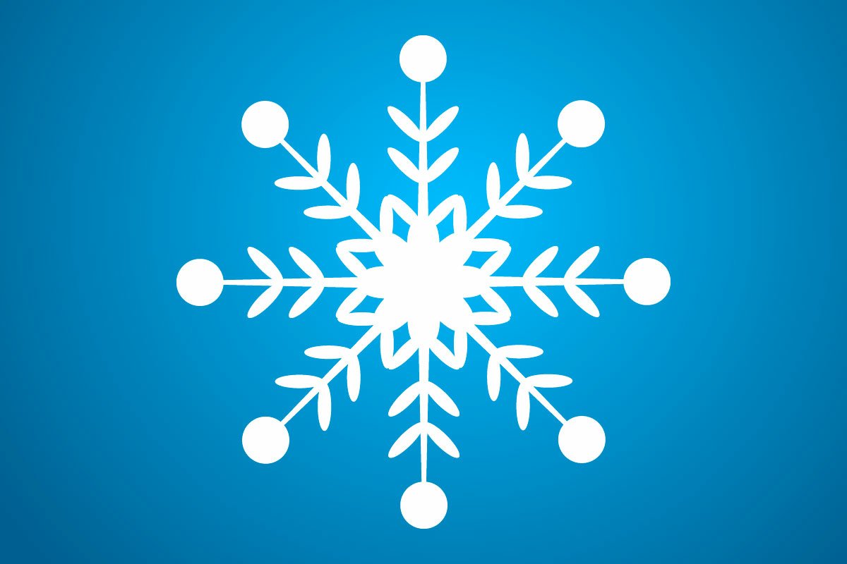 Cute snowflake on a blue background.