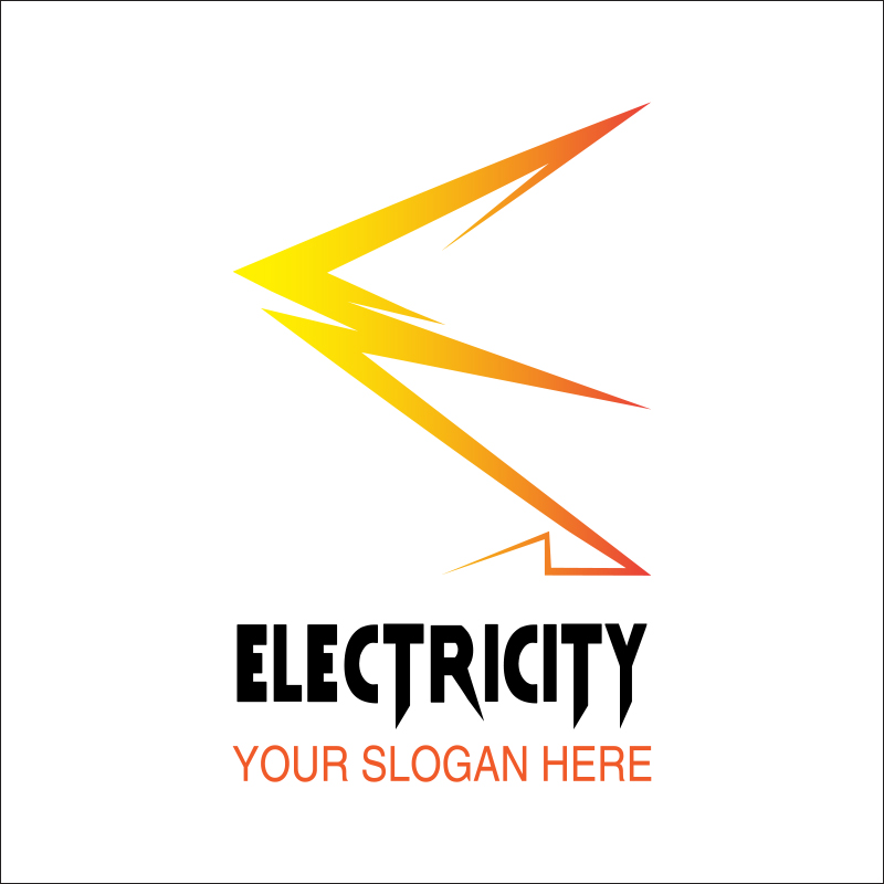 Colorful electricity logo design with the light background.