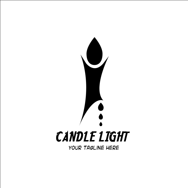 Candle Light Logo black and white preview.