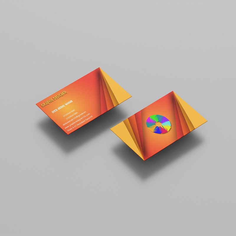 Orange Business Card Double Sided Template preview image.