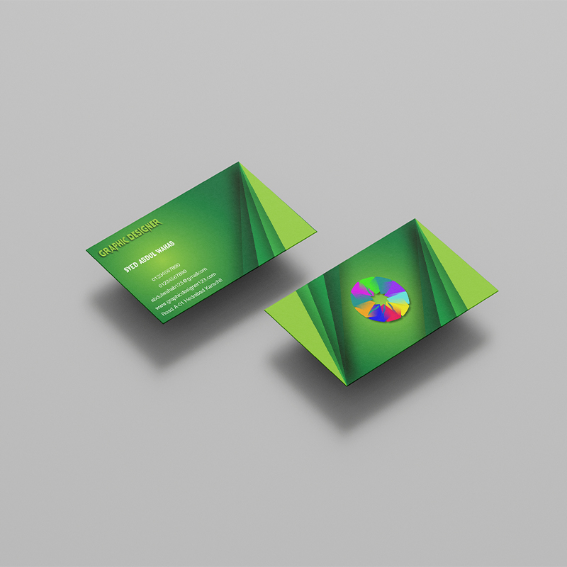 Green Business Card Double Sided Template preview image.