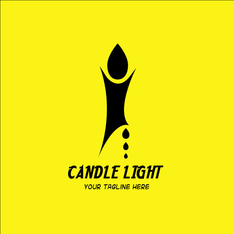 Candle Light Logo with yellow background.