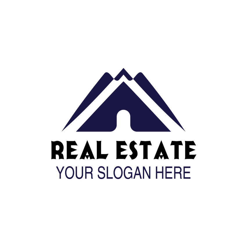 Real Estate Logo Design blue version.