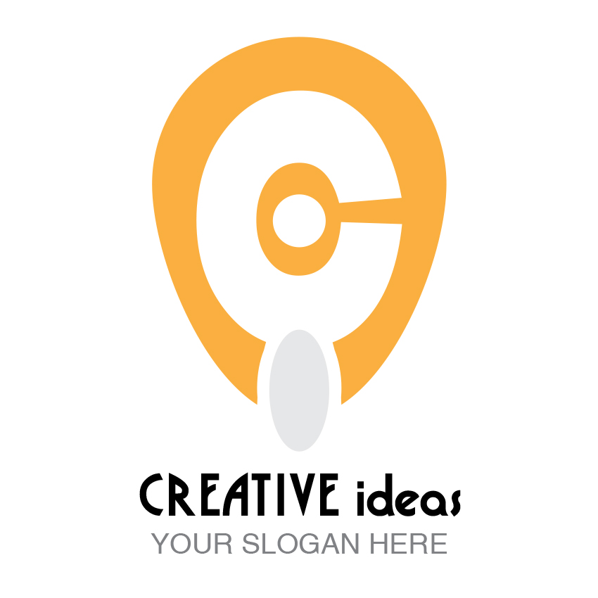 Creative Idea Negative Space Logo Orange Design cover image.