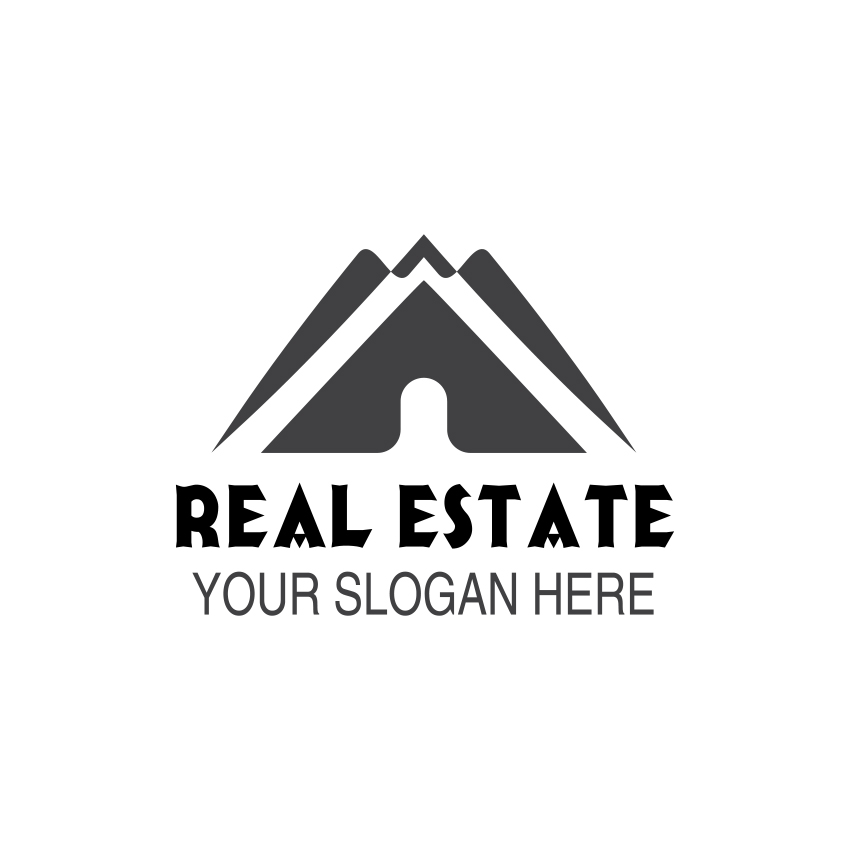 Real Estate Logo Design gray preview.